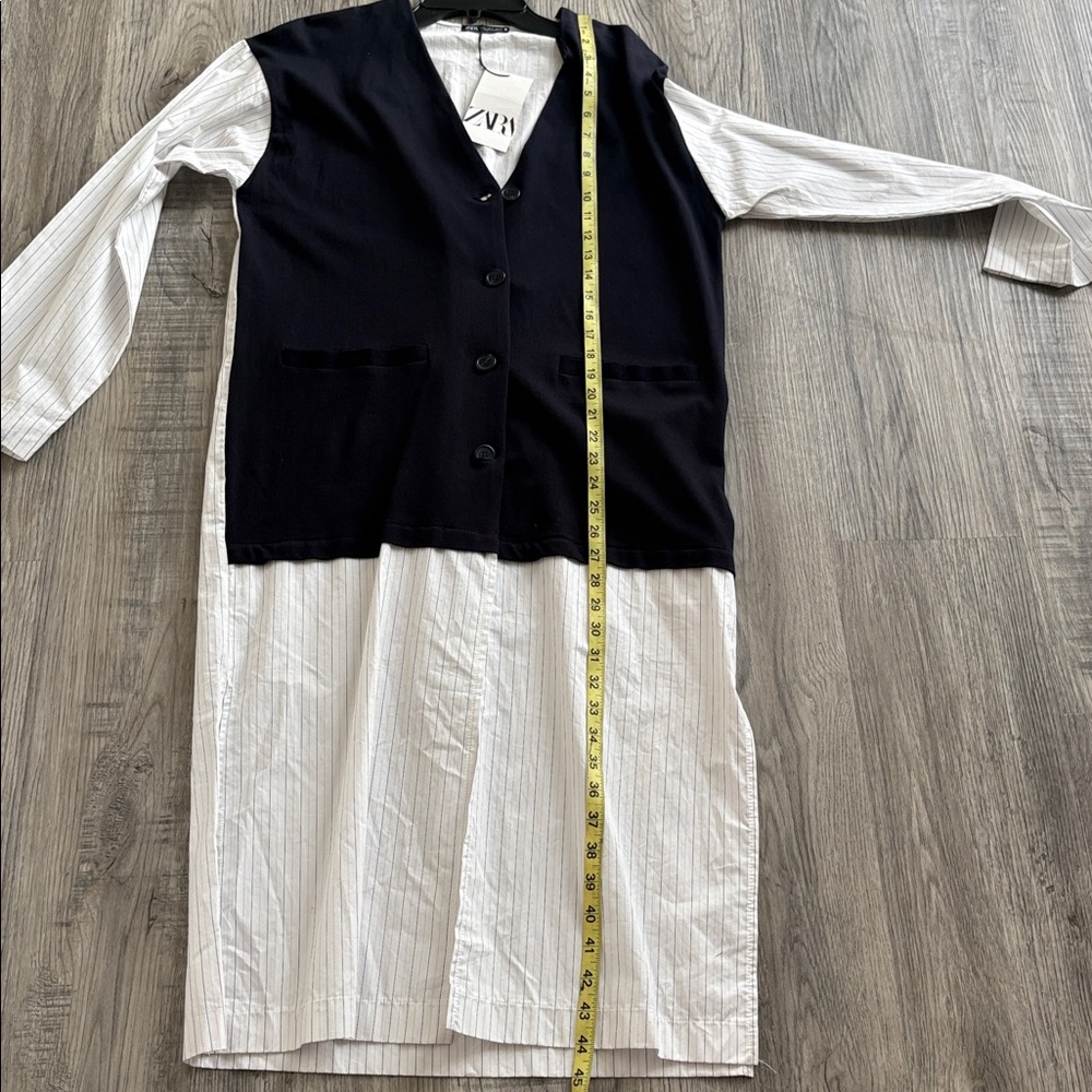 Zara mixed poplin Tunic/ Dress/ Jacket size Small NWT - Picture 10 of 13